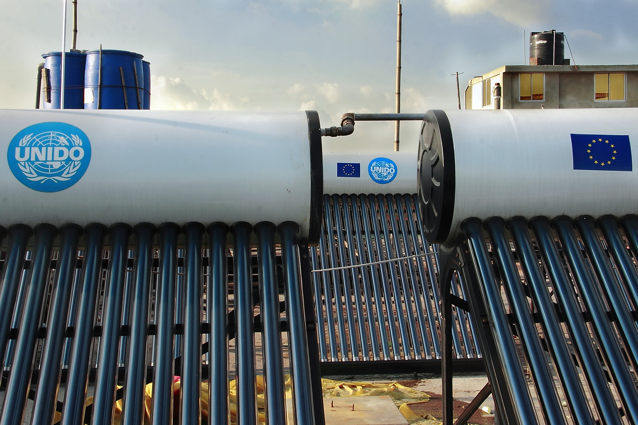 First replication - SWHS installed UNIDO renewable energy in tanning industry solar water heating