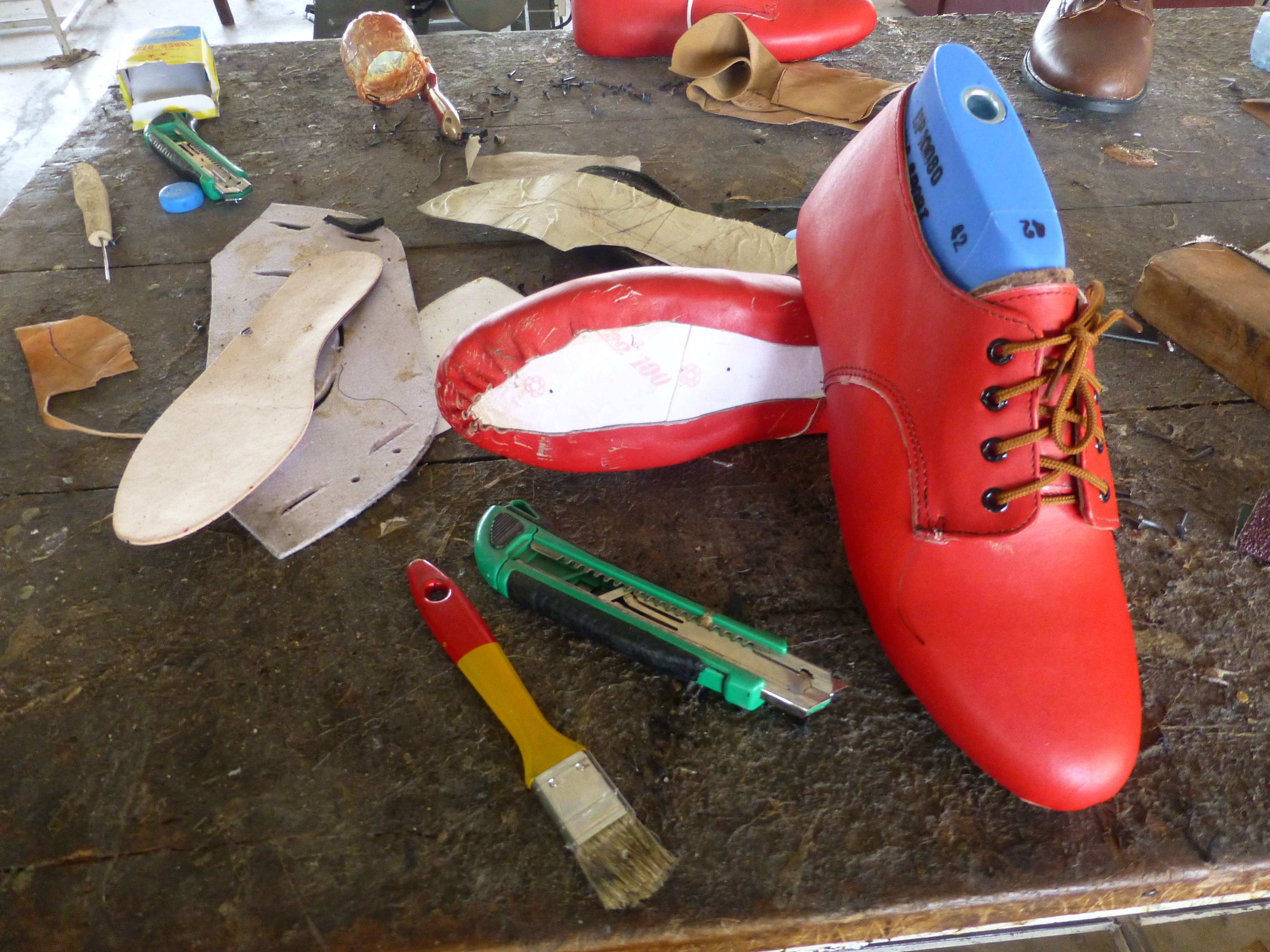 Shoes manufactured by course participants