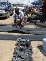 Slippers from old tyres - livelihood for young cobblers /Tanzania